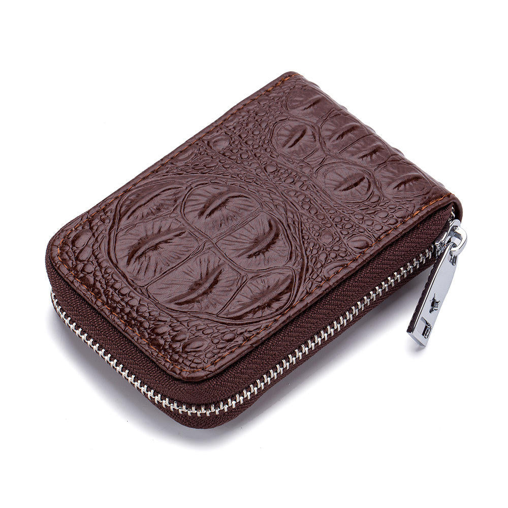 Leather Croc Embossed Wallet The Store Bags Coffee 