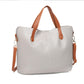 Zip Top Leather Tote Bag The Store Bags Gray 