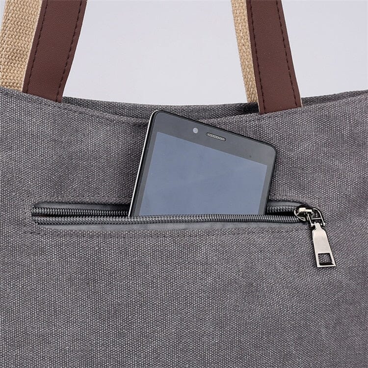 Canvas Tote Bag With Leather Straps The Store Bags 