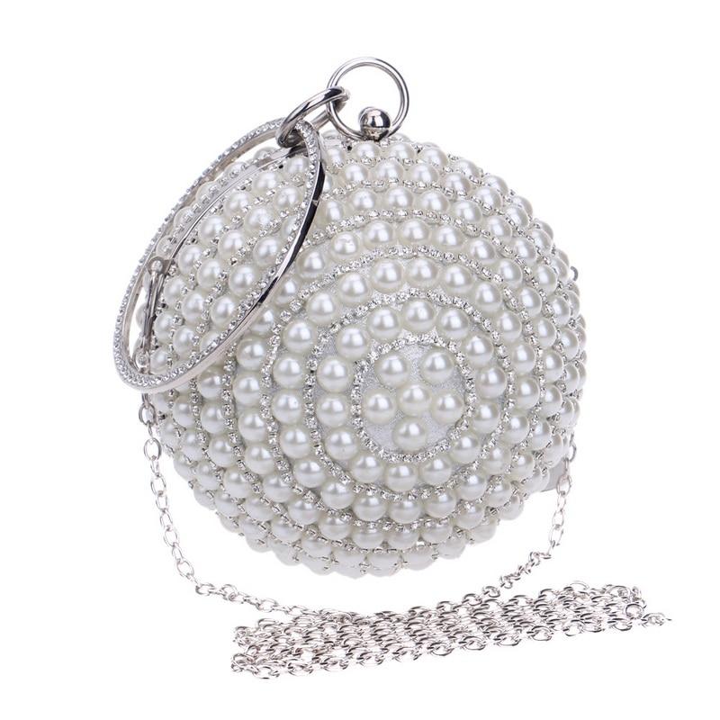 Beaded Silver Round Ball Clutch Bag The Store Bags 