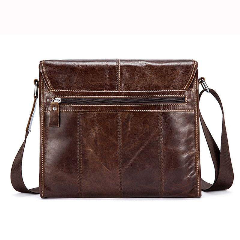 WESTAL Leather Messenger Bag for Men
