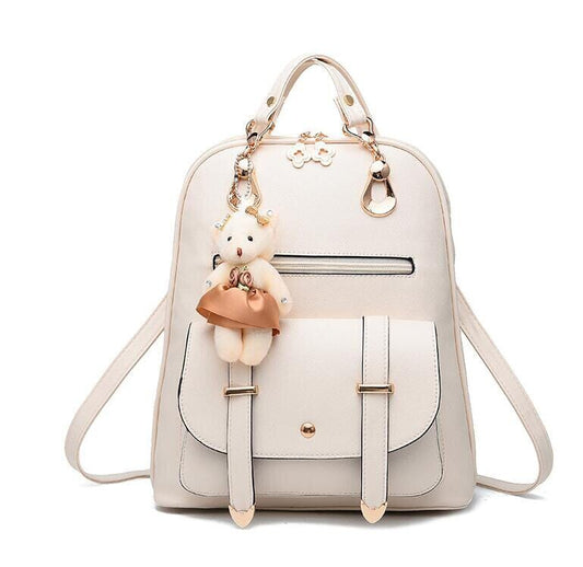 White Leather Mini Backpack The Store Bags Beige 