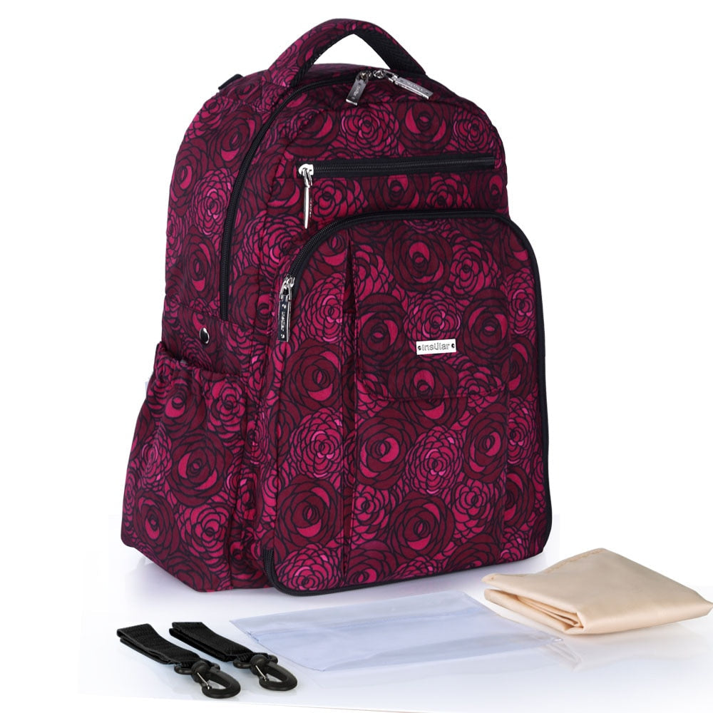 Large Diaper Bag With Insulated Bottle pockets The Store Bags Burgundy 