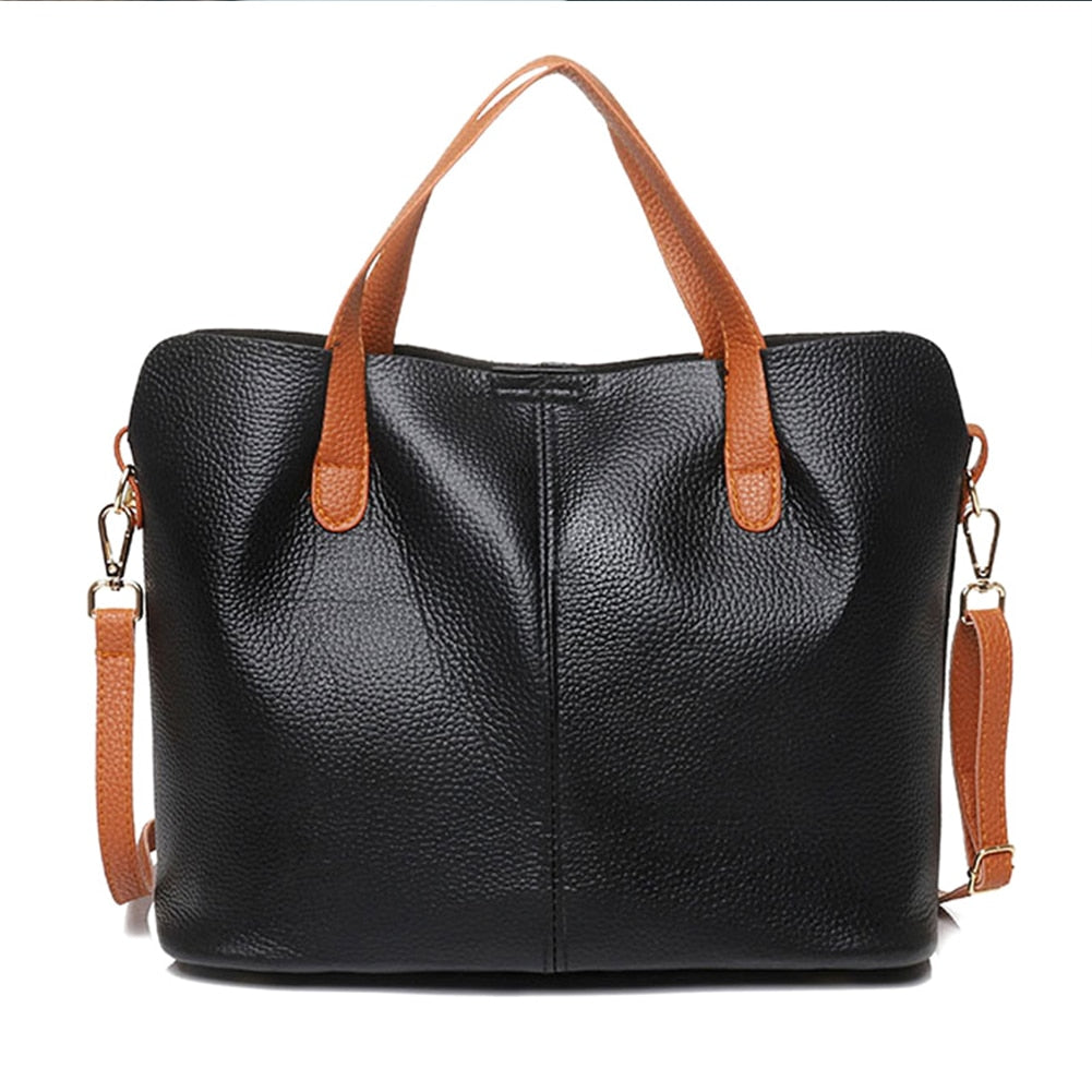 Zip Top Leather Tote Bag The Store Bags Black 
