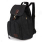 Canvas Drawstring Backpack With Flap ERIN The Store Bags Black 