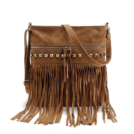 Boho Leather Fringe Purse The Store Bags Camel 