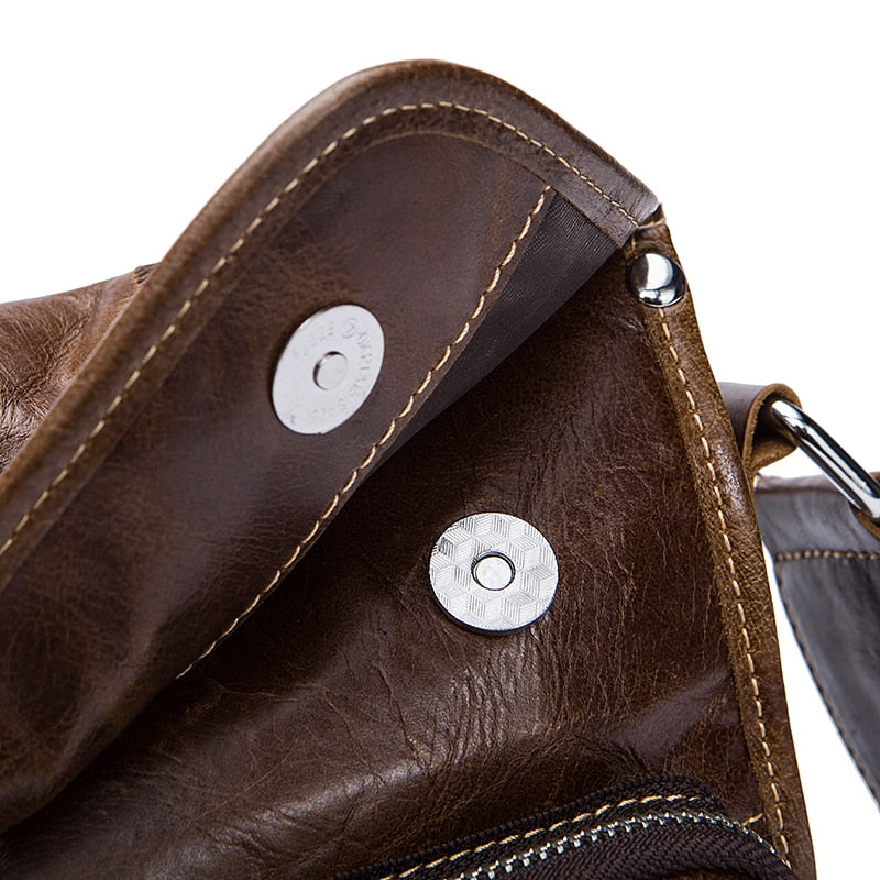 WESTAL Leather Messenger Bag for Men