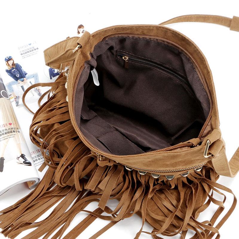 Leather Crossbody Purse With Fringe ERIN The Store Bags 