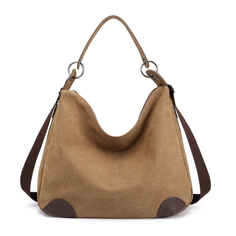 Canvas And Leather Crossbody Bag ERIN The Store Bags Coffee 