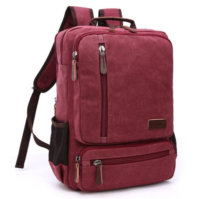 Men's Canvas 14 inch Laptop Backpack The Store Bags Burgundy 