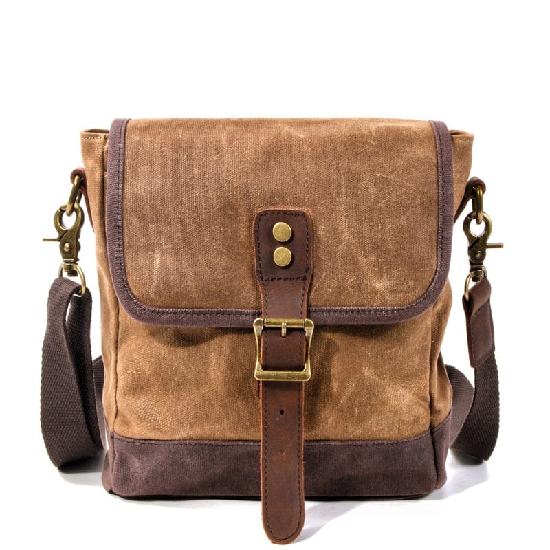 Small Waxed Canvas Messenger Bag ERIN The Store Bags coffee 