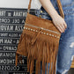 Leather crossbody bag with fringe and rivet The Store Bags 