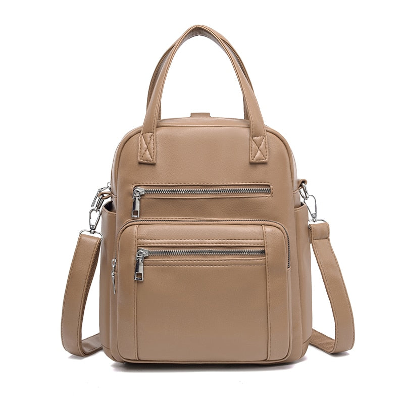 Convertible Handbag Backpack Leather The Store Bags Khaki 