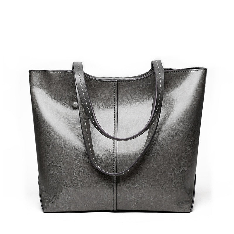 Large Black Leather Tote Bag With Zipper The Store Bags grey 