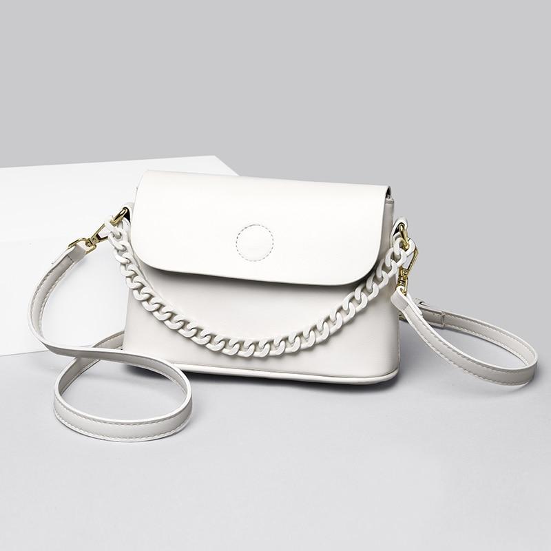 Small leather crossbody bag with chain strap The Store Bags 