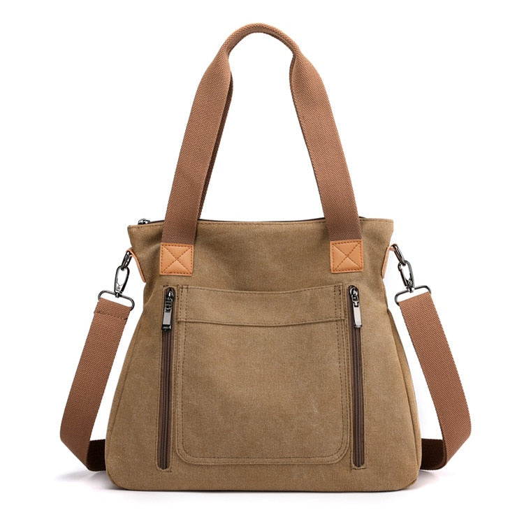 Canvas Tote Bag With Outside Pockets The Store Bags Coffee 