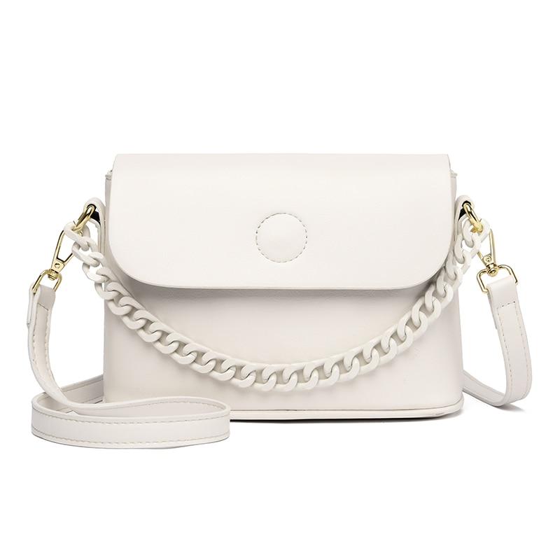 Leather Crossbody Bag With Chain Strap ERIN The Store Bags Off-White 