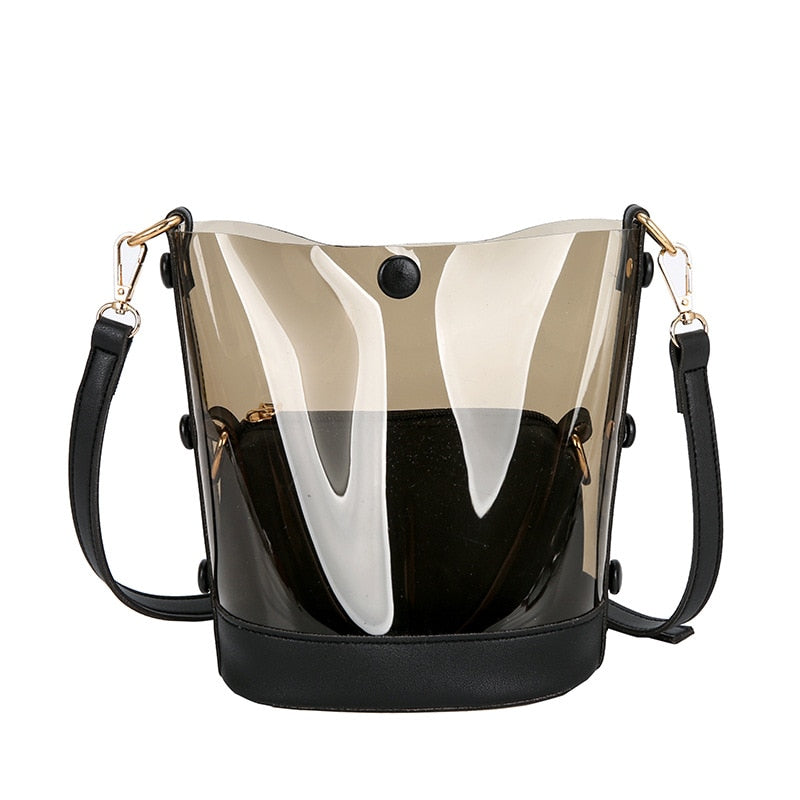 Transparent Leather Bag The Store Bags Black 