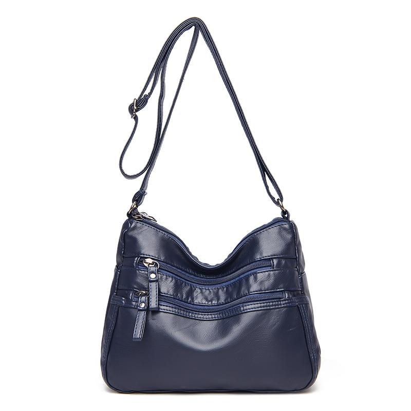 Women's Faux Leather Tote Bag With Zippered Pockets The Store Bags Blue 