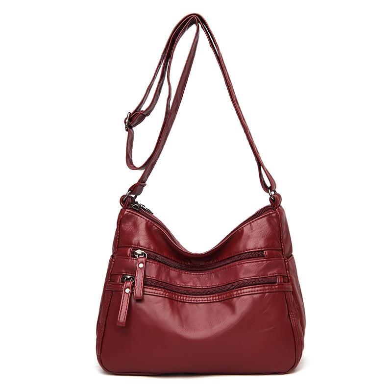 Women's Faux Leather Tote Bag With Zippered Pockets The Store Bags Red 