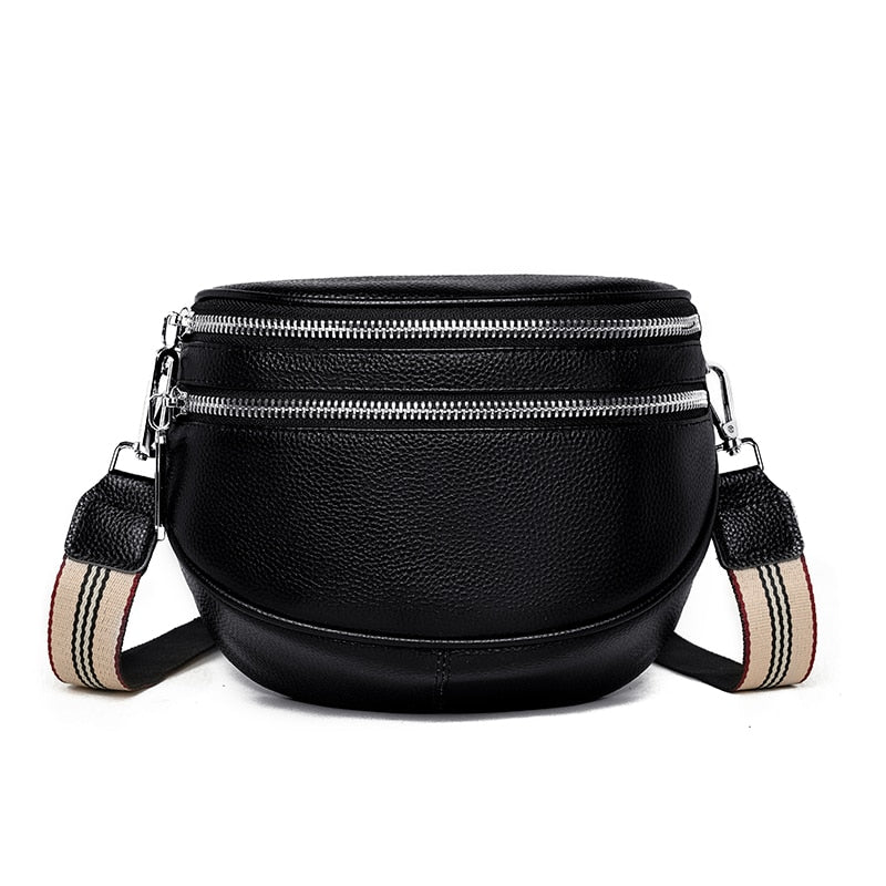 Black Leather Crossbody Fanny Pack The Store Bags Black 