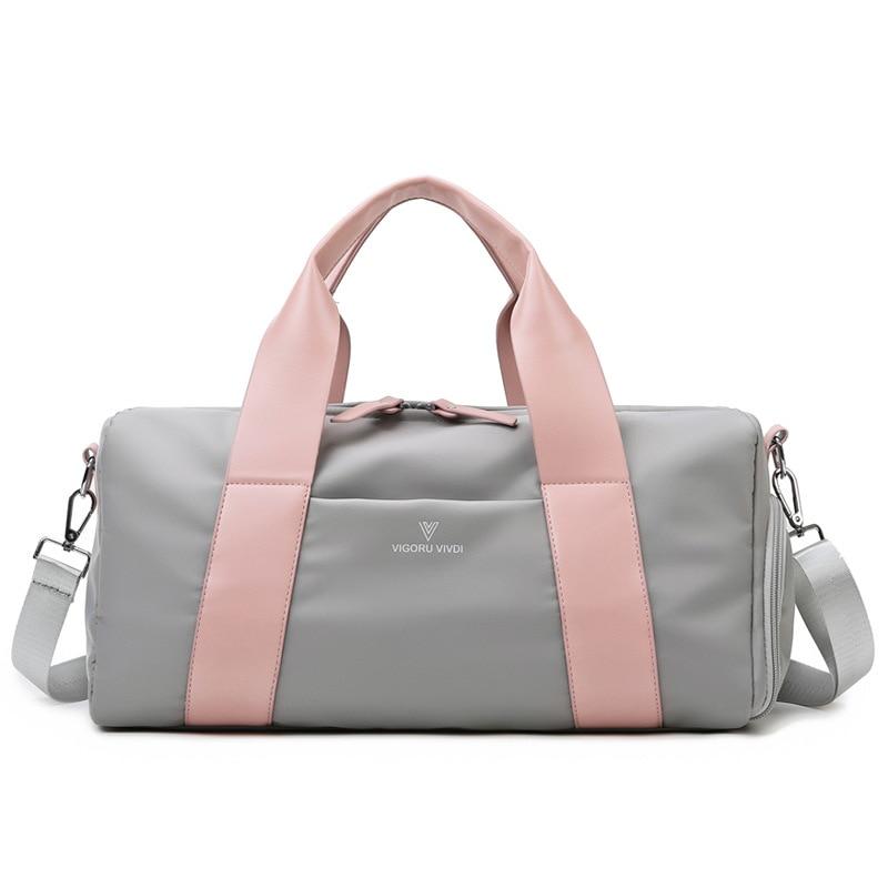 Large Gym Duffle Bag With Shoe Compartment The Store Bags gray pink 