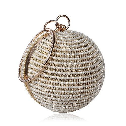 Beaded Gold Round Ball Clutch Bag The Store Bags Gold 