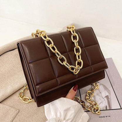 Square Shoulder Bag With Chain Strap The Store Bags Coffee 