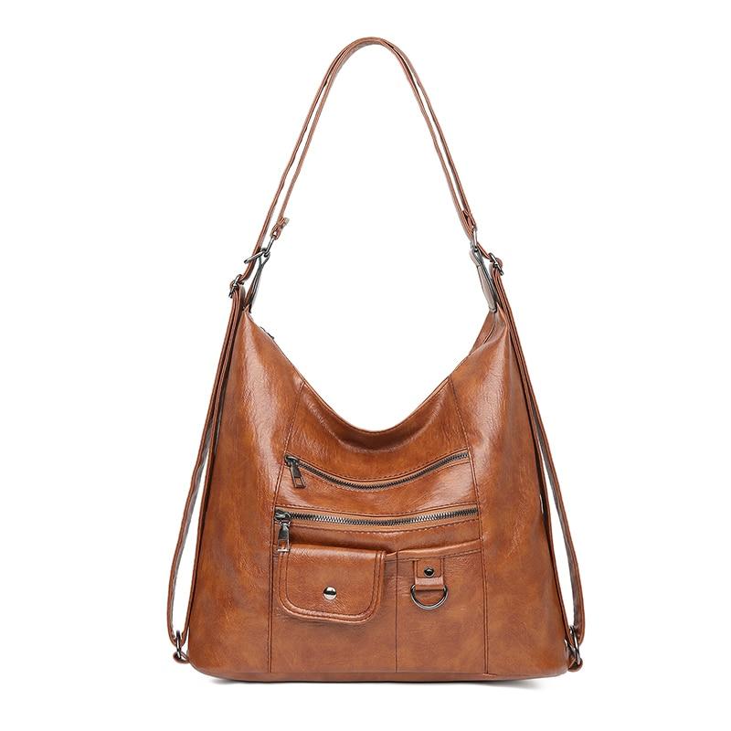 Slouchy Leather Backpack Purse ERIN The Store Bags Brown 