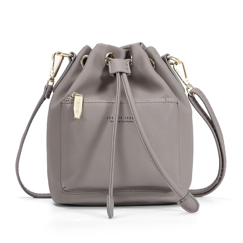 Drawstring Bag With Zipper Pocket The Store Bags Gray 