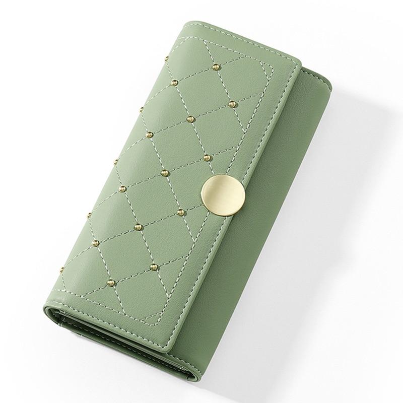 Women's Leather Wallet With Rivets The Store Bags Green 