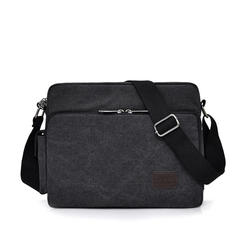 Small Canvas Messenger Bag ERIN The Store Bags Black 