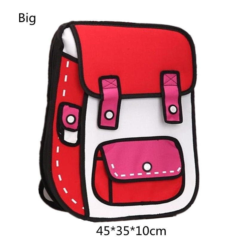 2d Cartoon Backpack The Store Bags Big Size Red 1 