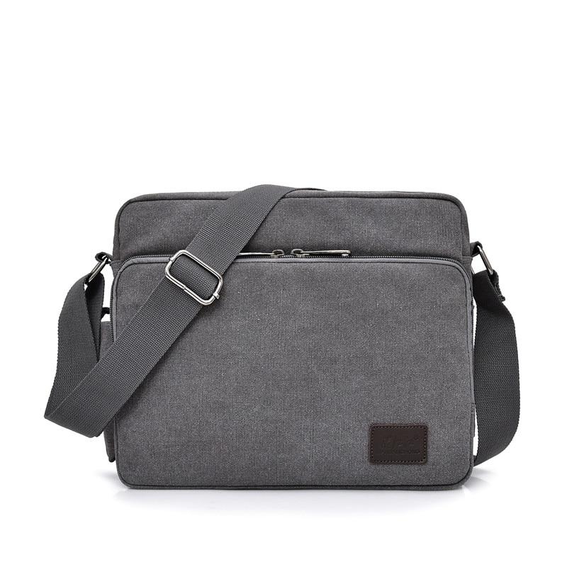 Small Canvas Messenger Bag ERIN The Store Bags Gray 