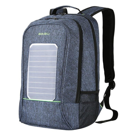 Outdoor Charging Backpack USB Port With Solar Panel The Store Bags Blue 