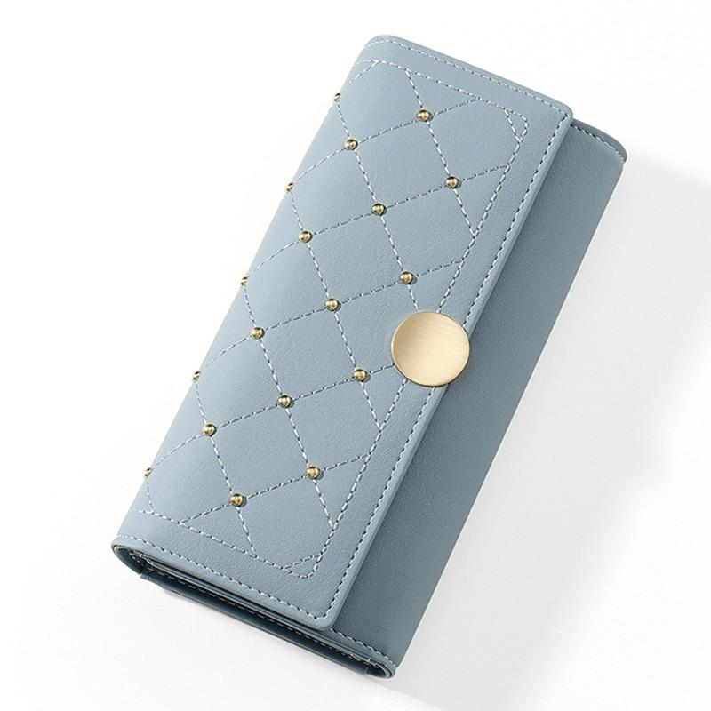 Women's Leather Wallet With Rivets The Store Bags Blue 