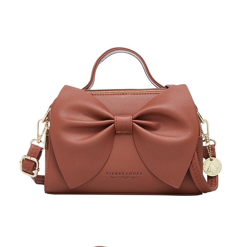Leather Bag With Bow On Front The Store Bags Brown 