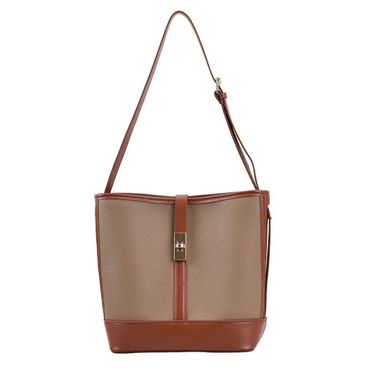 Two Tone Leather Tote Bag The Store Bags Khaki 