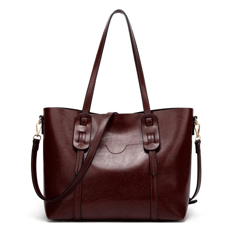 Structured Tote Bag With Zipper The Store Bags Dark Red 
