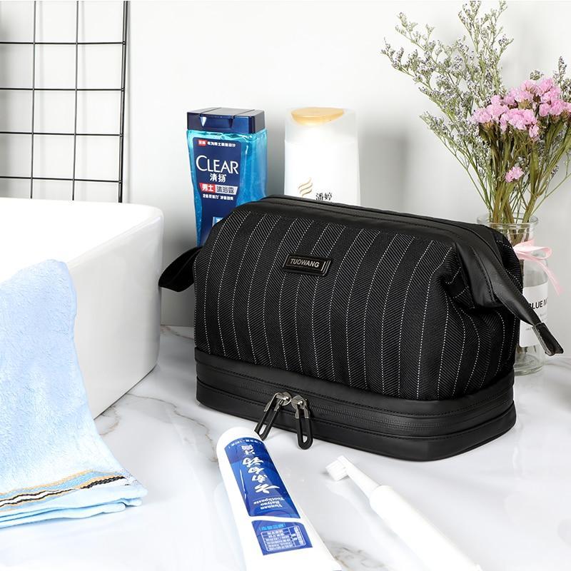 Men's Black Striped Toiletry Bag The Store Bags 