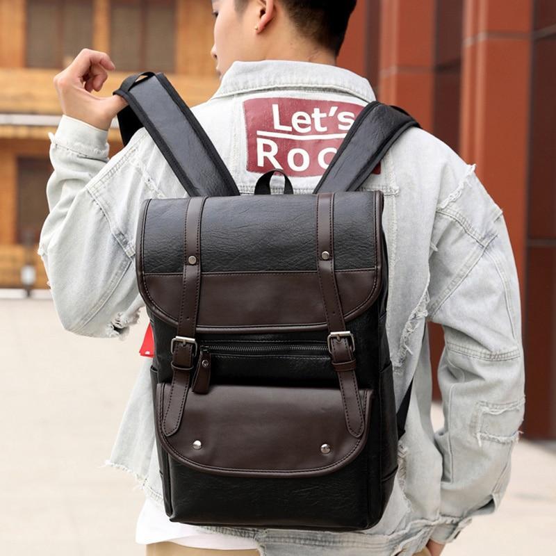 Men's Leather Business Laptop Backpack The Store Bags 
