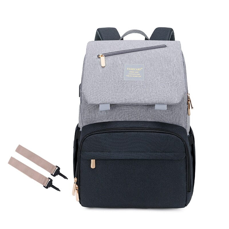 FAMICARE Diaper Bag With USB Port The Store Bags grey black 