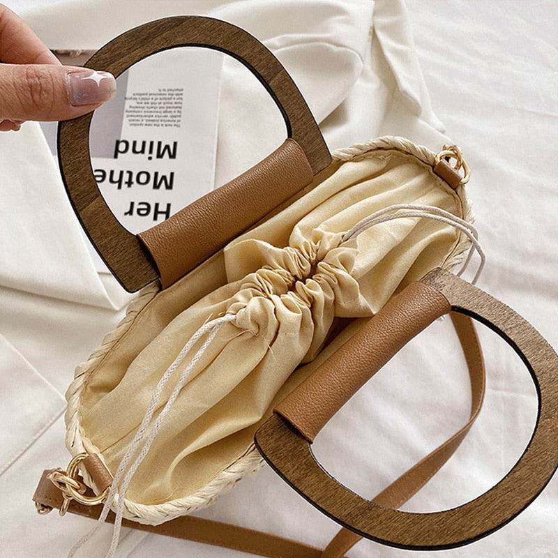 Bamboo Handle Straw Bag The Store Bags 
