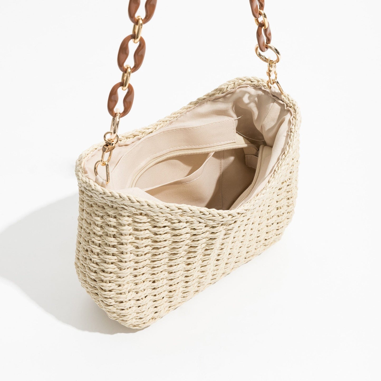 Straw Bag With Chain Strap The Store Bags 