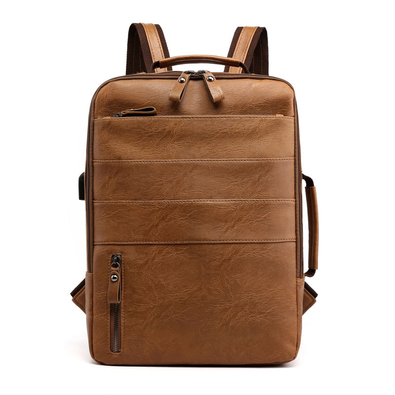 Rectangle Leather Backpack The Store Bags Light brown 