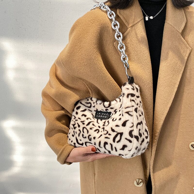 Faux Fur Leopard Shoulder Bag The Store Bags 