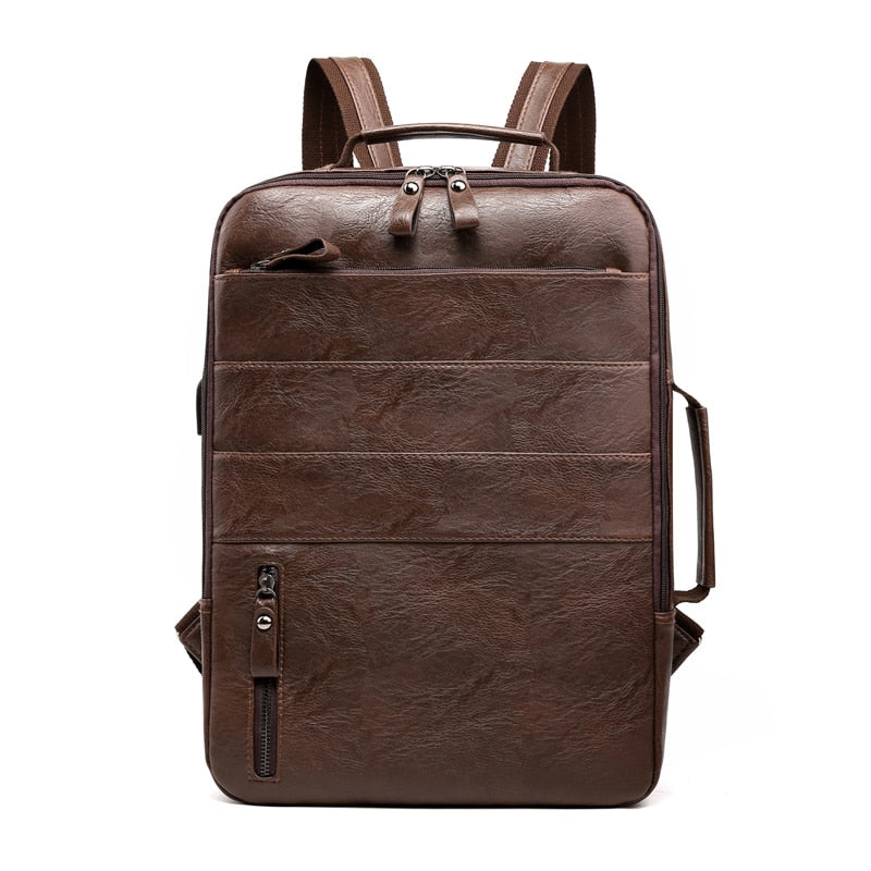 Rectangle Leather Backpack The Store Bags Dark brown 