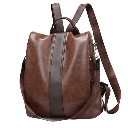 Leather Travel Backpack Anti Theft The Store Bags Coffee 