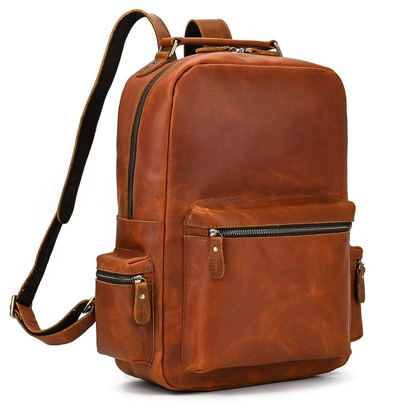 Men's Brown Leather Backpack GEORG The Store Bags light brown 