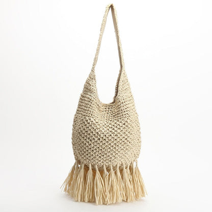 Large Straw Tote Beach Bag The Store Bags Creamy-white 